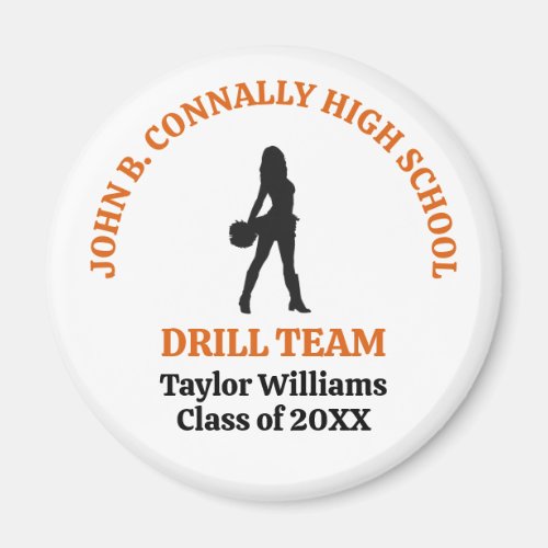 Orange High School Drill Team Dancer Personalized Magnet