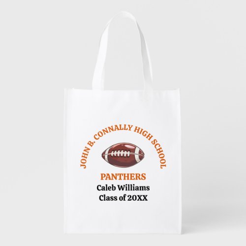 Orange High School Football Team Customized Grocery Bag