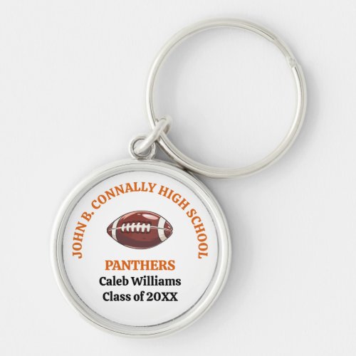 Orange High School Football Team Personalized Keychain