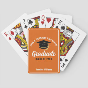 Orange High School Graduate Custom 2025 Graduation Poker Cards