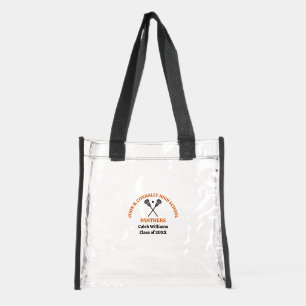 Orange High School Lacrosse Game Personalized Clear Tote Bag