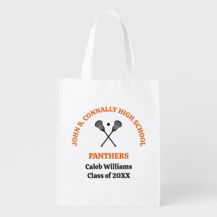 Orange High School Lacrosse Team Personalized Grocery Bag