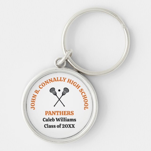 Orange High School Lacrosse Team Personalized Keychain (Front)
