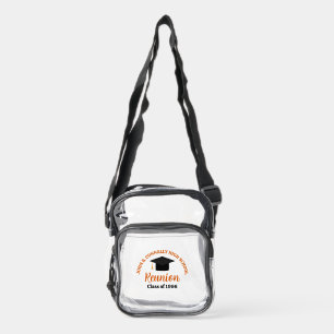 Orange High School Reunion Custom Alumni Clear Crossbody Bag