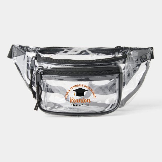 Orange High School Reunion Custom Alumni Clear Fanny Pack (Front)
