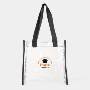 Orange High School Reunion Custom Alumni Clear Tote Bag