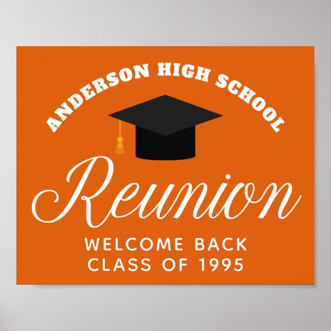 Orange High School Reunion Custom Alumni Welcome Poster (Front)
