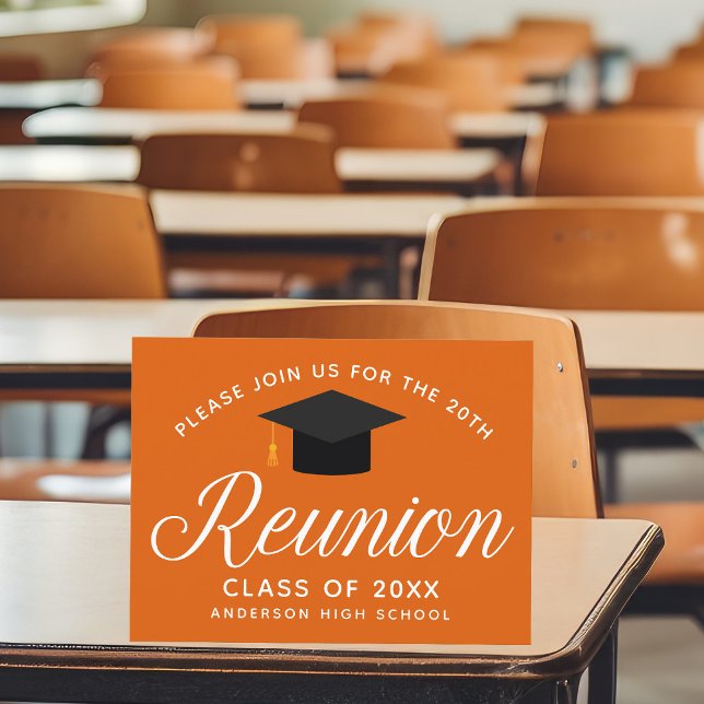 Orange High School Reunion Custom Party Postcard (Creator Uploaded)