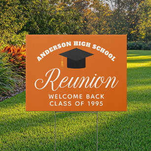 Orange High School Reunion Custom Party Yard Sign