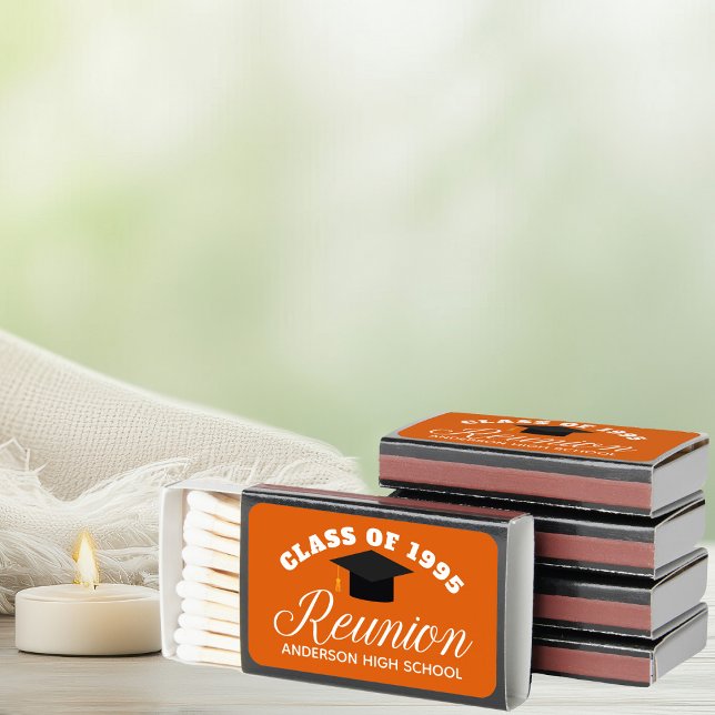 Orange High School Reunion Party Personalized Matchboxes (Creator Uploaded)