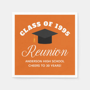 Orange High School Reunion Personalized Party Napkins