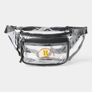 Orange High School Softball Game Personalized Clear Fanny Pack