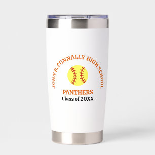 Orange High School Softball Player Personalized Insulated Tumbler