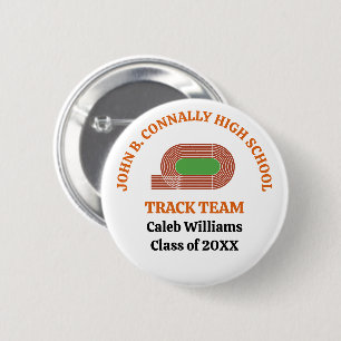 Orange High School Track Team Customized Runner Button