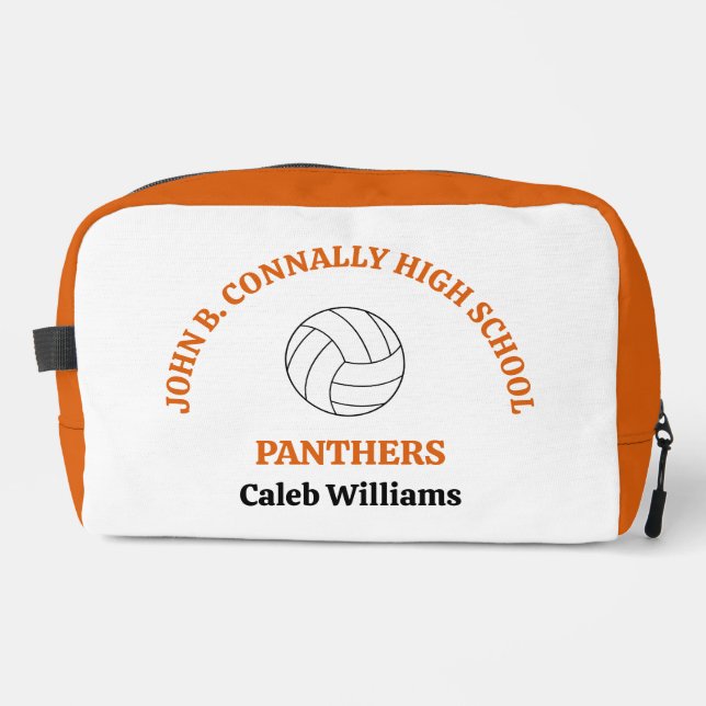 Orange High School Volleyball Player Personalized Dopp Kit (Front)