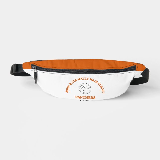 Orange High School Volleyball Player Personalized Fanny Pack (Front)