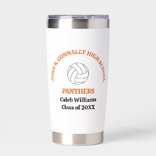 Orange High School Volleyball Player Personalized Insulated Tumbler