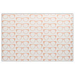 Orange Hipster Geek Glasses Fabric