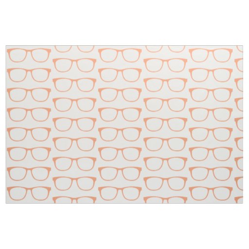Orange Hipster Geek Glasses Fabric