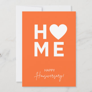 Orange Home Anniversary Card