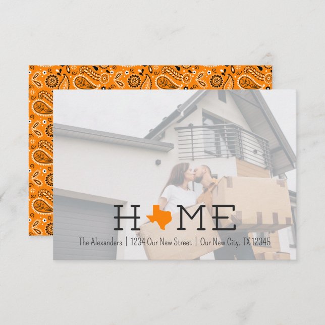 Orange HOME Texas Moving Announcement (Front/Back)