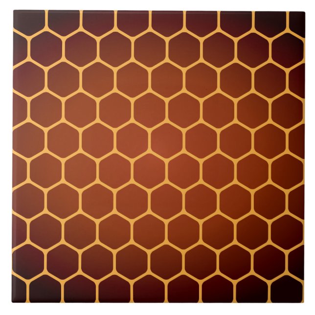 Orange honeycomb pattern tile (Front)