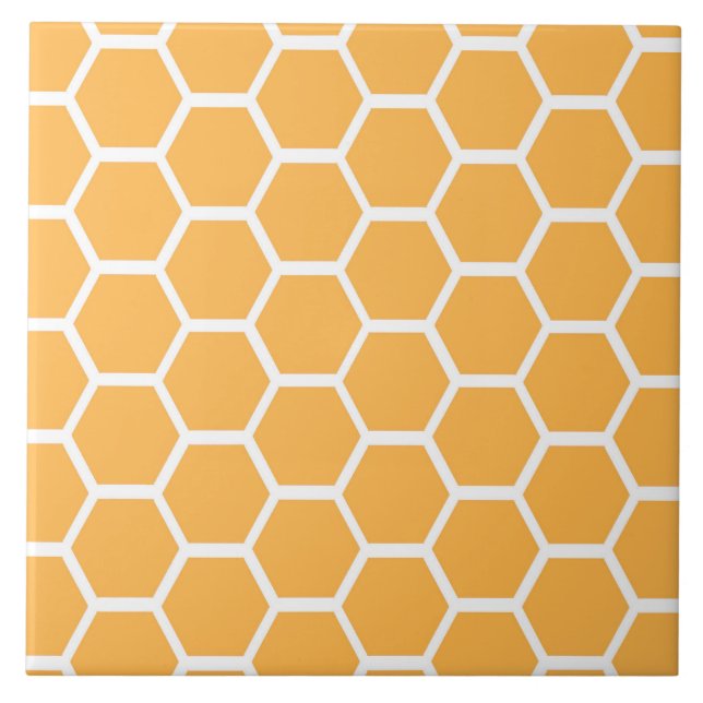 Orange honeycomb pattern tile (Front)