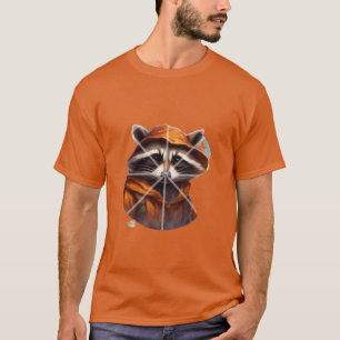 Orange Hooded Raccoon Halloween T-Shirt
