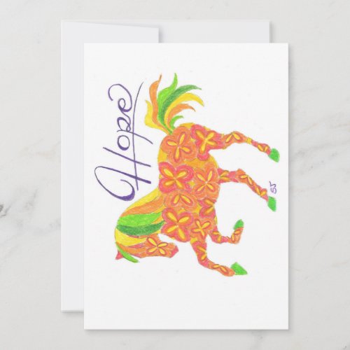 Orange Hope Horse by Sherry Jarvis Note Card