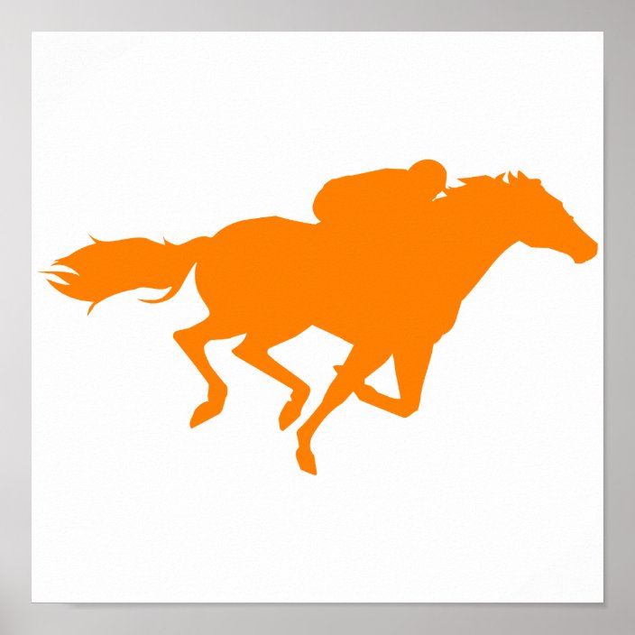 Orange Horse Racing Poster | Zazzle.com