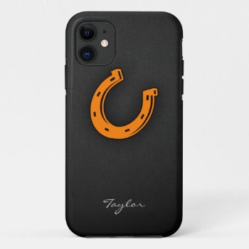 Orange Horseshoe Iphone 11 Case by ColorStock at Zazzle