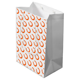 Orange Horseshoe Pattern Modern Horses Timeless Medium Gift Bag
