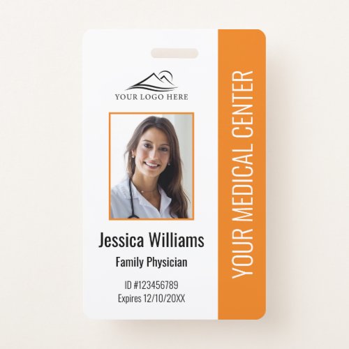 Orange Hospital Medical Employee Photo ID Badge