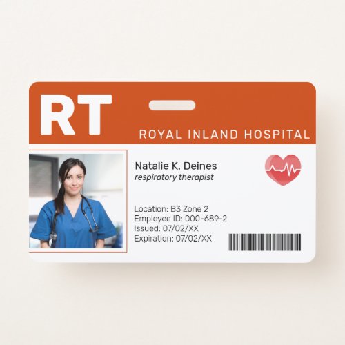 Orange  Hospital Medical Employee Photo ID Badge