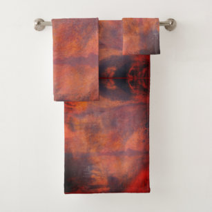 Camo Fire-Orange Towels-Set of 4