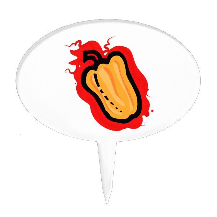 Orange hot pepper red growing outline.png cake picks