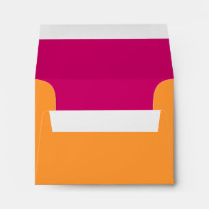 Orange & Hot Pink A-2 RSVP Return Address Envelope