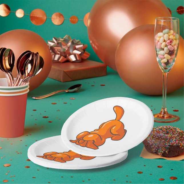 Orange Hound Dog Paper Plates (Creator Uploaded)
