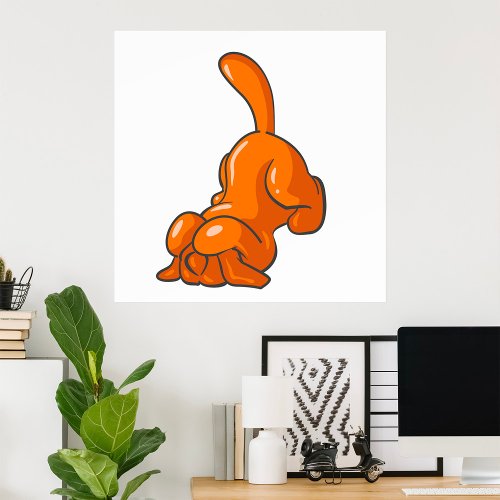 Orange Hound Dog Poster