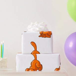 Orange Hound Dog Wrapping Paper