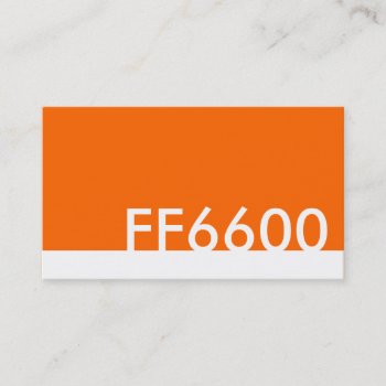 Orange Html Color Code Ff6600 Business Card by asyrum at Zazzle