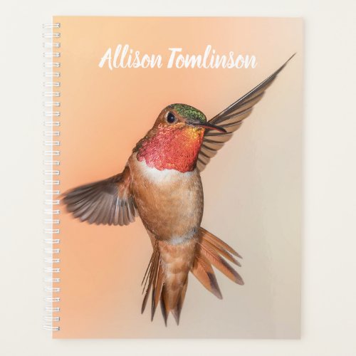 Orange Hummingbird in a Stunning Pose Personalized Planner