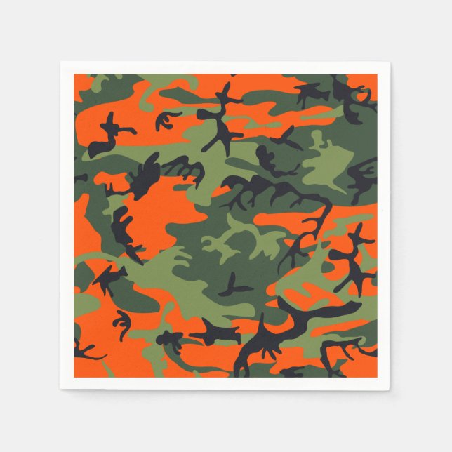 Orange Hunter Camo Napkins (Front)