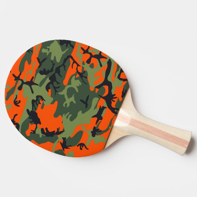Orange Hunter Camo Ping-Pong Paddle (Back Side)