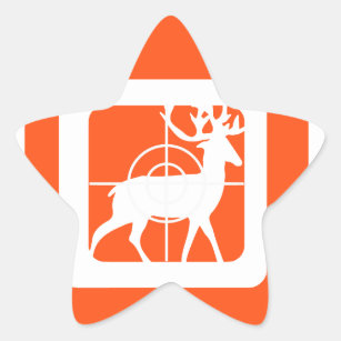 Orange Hunting Buck in Crosshairs Star Sticker