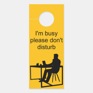 Orange I Am Busy Door Collator Hanger