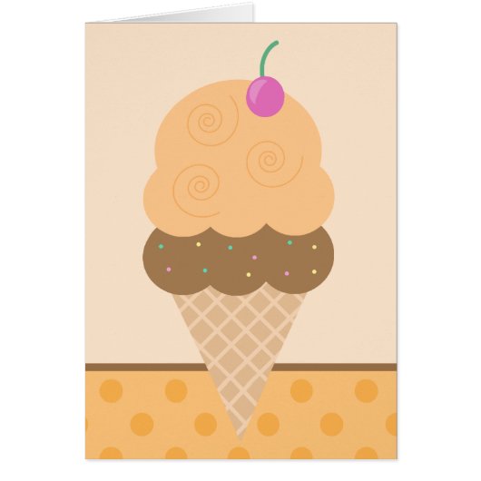 Orange Ice Cream Cone Cards (Front)