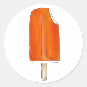 Orange Ice Cream Creamsicle Popsicle Junk Food Classic Round Sticker