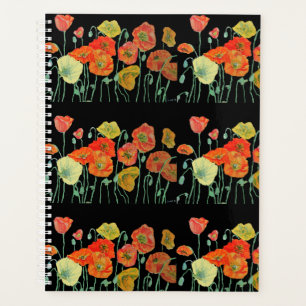 Orange Iceland Poppy Poppies Floral Flowers Planner