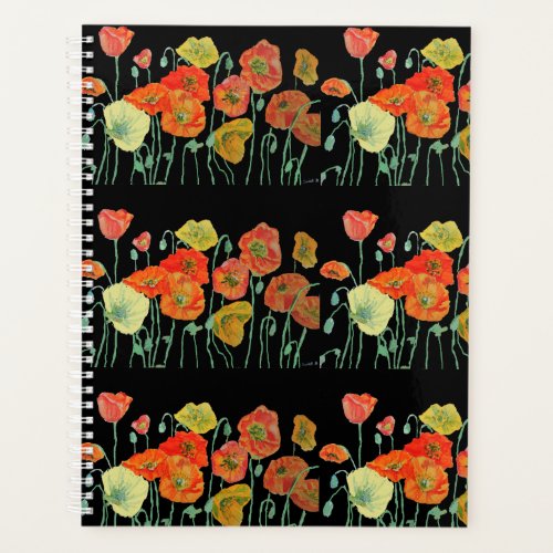 Orange Iceland Poppy Poppies Floral Flowers Planner